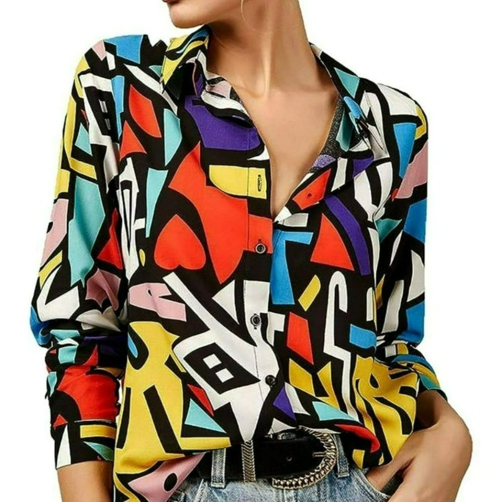NWT - Big Dart Button - Down / Long Sleeve Blouse (SKU1087)